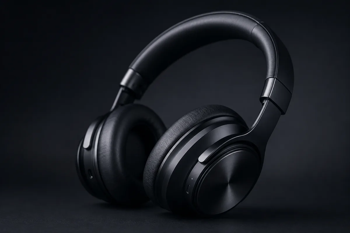 Detailed black headphones product image